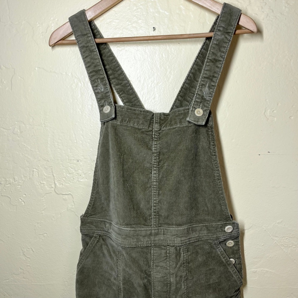 Patagonia Stand Up Corduroy Overalls Womens 2 Sage Green Organic Cotton Wide Leg - Picture 2 of 15
